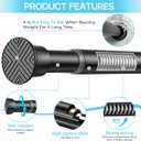 Spring Tension Curtain Rod 32-76 inch, Adjustable Expandable Tension Curtain Rod No Drilling, Tension rods for Window Doorway Kitchen Curtain, Black