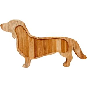 Bantlou Dachshund Dog Shape Bamboo Cheese Tray Platter Servers - Ultra-Thick 0.8" Serving Board for Parties and Unique Gift