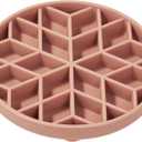 OHMO Slow Feeder Dog& Cat Bowl, Silicone Puppy Cat Food Bowl with Anti-Slip Suction Cup Slow Down Small Dogs Eating, Anti Choking (S-Diamond, Coral)