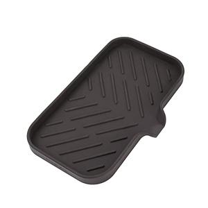 MicoYang Silicone Bathroom Soap Dishes with Drain Spout-Bathroom and Kitchen Sink Organizer,Sponge Holder,Dish Soap Tray,Perfect for Dispenser, Scrubber, Bottle, Cup on Sink or Counter-Coffee 9.6"×5.3"