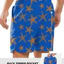 NORTHYARD Mens Swim Trunks 5" Beach Swim Shorts Quick Dry Bathing Suit with Mesh Liner Packable (Blue, XXL)