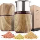 COOL KNIGHT Electric Herb Grinder [Large Capacity/High Rotating Speed]-Electric Grinder for Spices and Herbs (Wood grain 2)