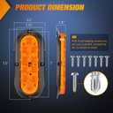 Nilight 6 Inch Oval Amber LED Trailer Tail Lights 2PCS 10 LEDs Waterproof Turn SignalsTrailers Lights for Truck RV Boat Bus Lorry Camper Van Caravan