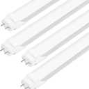 Fluorescent Light Bulbs 48 inch F32T8 Replacemen,T8 LED Bulbs 4 Foot Plug and Play No Need Ballast Bypass,Type A+B,24W 6500K 3200LM Frosted Cover Super Bright(4 Pack)