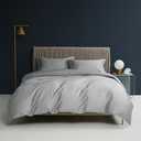 WYFKYMXX Waterproof Duvet Protector Cover Queen Gray Cotton Breathable Waterproof Protective Cover Reusable Comforter Protector with Zipper Closer Corner Ties for Kids,Elder,Dog, Cat. (Grey,Queen)