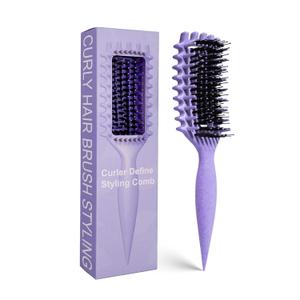 Curly Hair Brush Candybrush Curl Defining Brush for Detangling, Shaping and Defining Curls for Women, Men, Wet & Dry Hair (Purple)