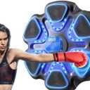 Music Boxing Machine with Gloves for Adults Boxing Machine Wall Mounted Music, Smart Bluetooth Boxing Equipment for Home and Gym, Training Machine with Electronic Wall Mounted (Black)