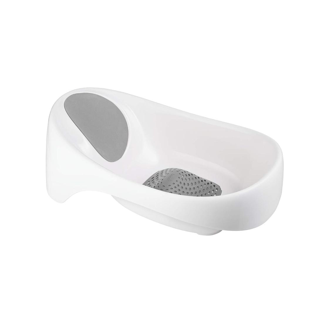 Boon Soak 3 Stage Baby Bathtub - Baby Bath Tub with Three Support Positions for Newborn to Toddlers - Color Changing Drain Plug for Ideal Bath Temperature - Gray - Ages 0 to 18 Months and Up (White)