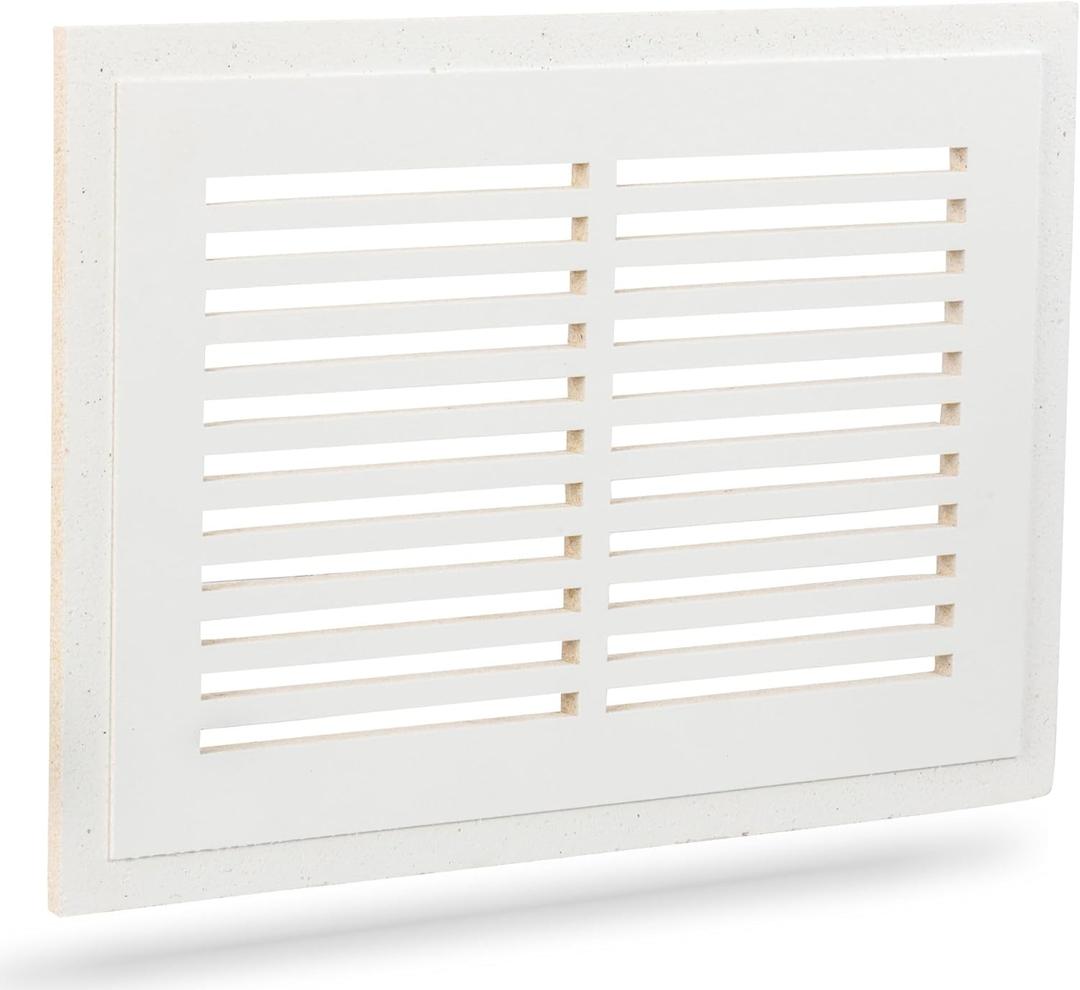 PermaFlow PF14 Permanent Flush Mount Air Return Vent Cover 14" x 8" by Luxairy Vents - Paintable, Durable Cement Board & Galvanized Steel, for Ceilings & Walls, No Visible Grille