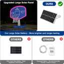 LED Pool Basketball Hoop, Poolside Water Basketball Hoop with High-Brightness Colorful Solar Lights, Oversized Basketball Hoops for Pool with 2 Balls/Pump, Light-Up Pool Games for Adults Teens.