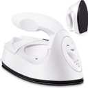 Honoson Mini Craft Iron Mini Heat Press Small Iron 3.93 x 2.36 x 2.76 in Portable Handy Tiny Flatiron with Charging Base Accessory for Fuse Bead Patch DIY Heat Transfer Vinyl (White)