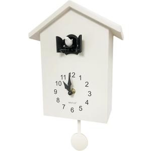 Modern Cuckoo Clocks for Wall Hourly Chiming Coo Coo Clock Volume Adjustable Cookoo Clock Removable Pendulum Christmas Cuckoo Clock Gift White Interior Decoration