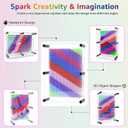 MICKYU 3D Pin Art Board, Rainbow Pin Impression Toy for Kids Teens and Adults, Classic Desk Sculpture Novelty Toy for Handprints, Shapes and Small Objects, 6 x 8 Inch