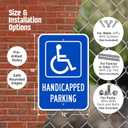 SmartSign Handicapped Parking Sign, 12 x 18 Inches 3M Engineer Grade Reflective Aluminum, Pre-Drilled Holes, USA Made