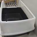 IRIS USA Cat Litter Box XX-Large Open Top with High Sided Walls Tall Scatter Shield Scoop Included Easy Clean Plastic Pan for Big Cats Kittens Multi-Cat Households 30"L x 20"W x 14"H Black