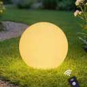 12 Inch Solar Ball Light, Solar Rechargeable Globe Light,3 Modes Dimmable Globe Light,Decor for Patio,Garden,Yard,Beach,Pathway,Party Decorative Lighting, 12inch-Fake Rock