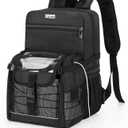 CURMIO Travel Backpack Compatible with Inogen, OxyGo and Caire Units, Portable Oxygen Concentrator Bag with Storage Compartment, Black (Bag Only, Patent Pending)