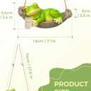 Solar Garden Frog Statue Sleeping in Hammock Resin Indoor Outdoor Lights Hanging Garden Frog Decor Mom Dad Gifts for Patio,Yard