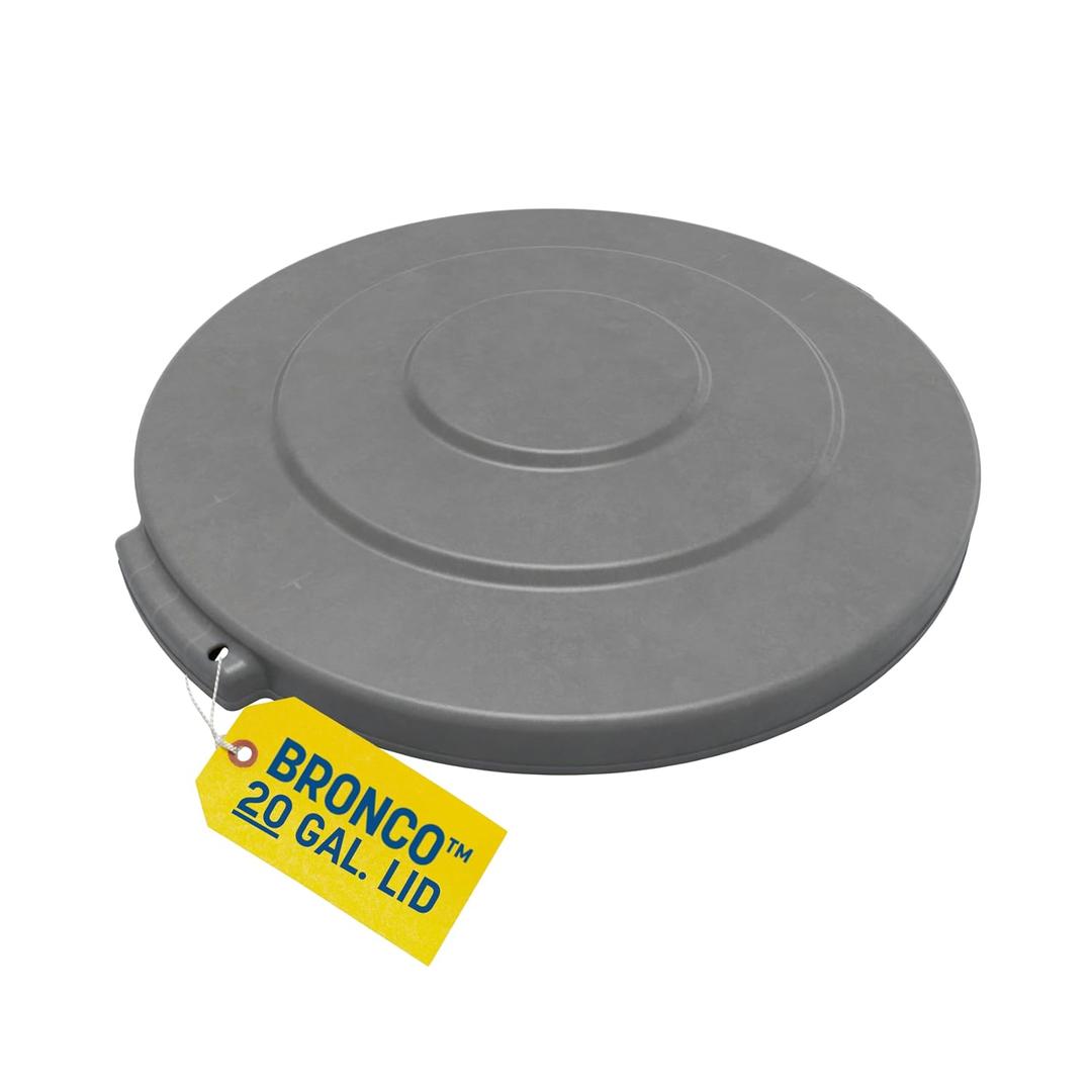 SPARTA Bronco Waste Container Trash Can Lid, Round Trash Bin for Disposal, 20 Gallons, Gray, 84102123