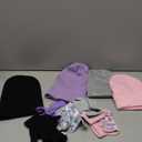 Evervibe 8 Pack Kids Beanie Hats and Gloves Set Knitted Beanies Hat Warm Stretch Gripper Gloves Winter Hats for Boys Girls(Pastel,3-6 Years)