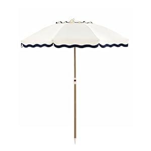 DEER LAND 6FT Patio Beach Umbrella for Outdoor, UPF 50+ Sun Shade for Patio, Backyard, Garden, Pool and Beach, Tilt Adjustable, Portable, Harbour White