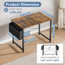 DUMOS 40" Small Computer Desk Home Office Desk, Gaming Desks, Brown