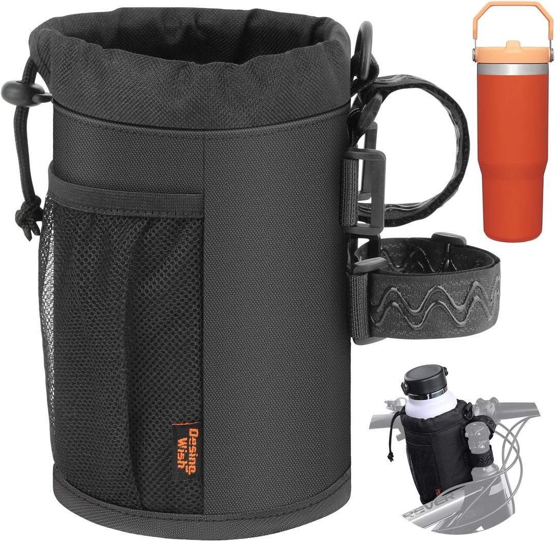 Bike Water Bottle Holder, 32-40oz Bike Cup Holder with Removable Non-Slip Straps Multiple Installation Methods Insulated Bike Bottle Holder for Mountain Bike, Road Bike, eBike, Scooter