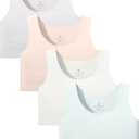 Sascina Training Bras for Girls 8-10 Seamless First Bra Girls Sports Bras Longline Crop Bra - No Pads, Chest Double Lined White/Nude/Green/Light Gray