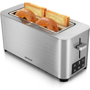 Slice Toaster with LED Timer Display, Stainless Steel Bread Toasters with Long Extra Wide Slots, 6 Bread Shade Settings, Bagel/Defrost/Cancel Function, Removable Crumb Tray, 120V/1300W
50+ bought in past month