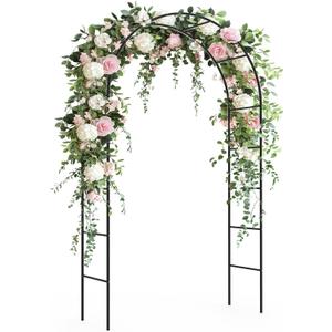 Garden Arch Trellis for Climbing Plants Outdoor - Height: 94.5", Length: 55", Sturdy Metal Garden Arbor with Rust-Proof Coating, Garden Arch for Wedding Decorations and Balloon Arch Stand