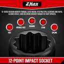 ZHAX 3/8 Inch Drive 12 Point Impact Socket Set, 74 PCS Standard SAE(5/16"- 3/4") & Metric(8-22mm) With Color Ring, Deep & Shallow, 72T Wrench Ratchet Tool Kit,Cr-V With Heavy Duty Storage Case