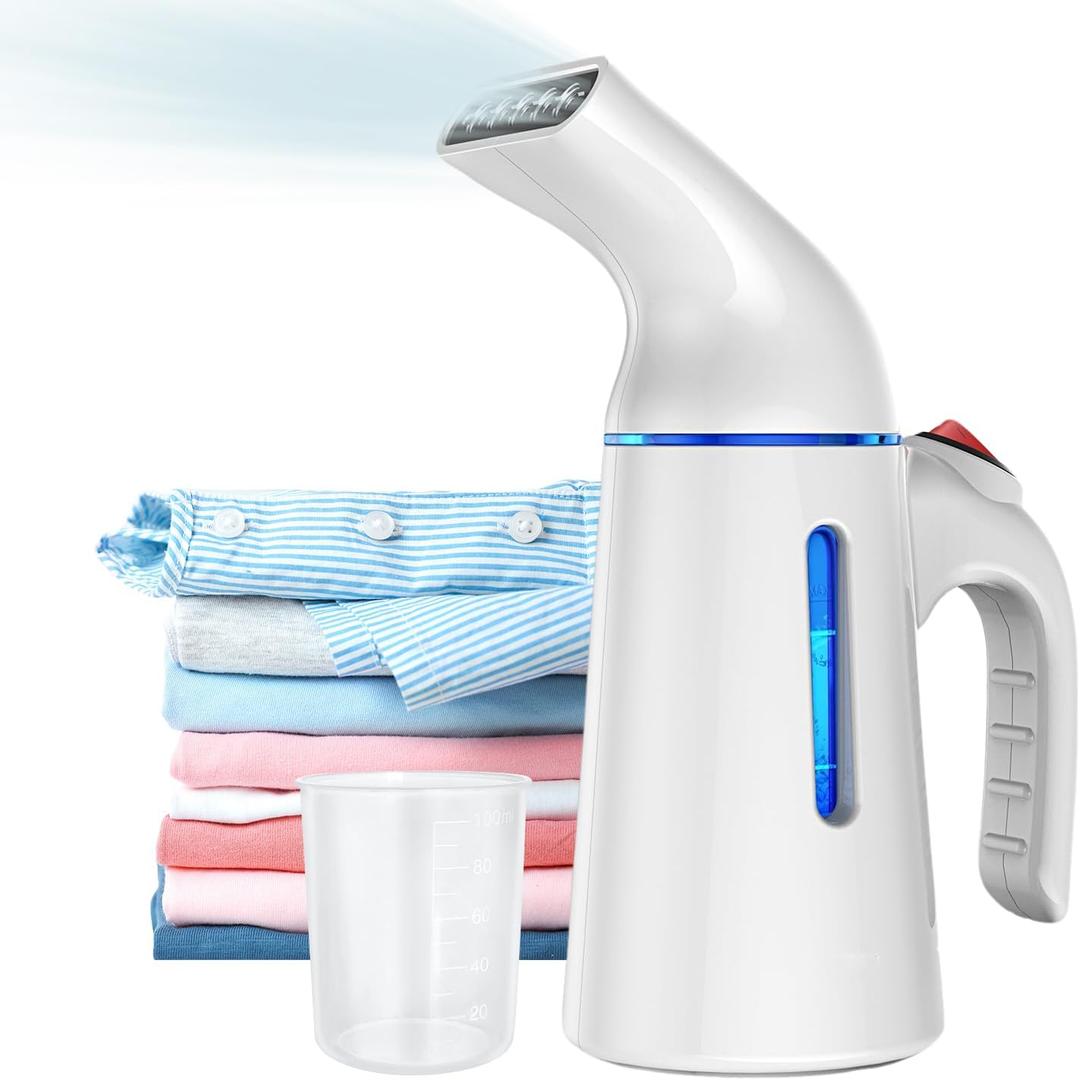 Blesgam Steamer for Clothes 700W, Fast Heat-up in 40S, 120ML Water Tank, 25g/min Strong Penetrating Steam, Portable Clothes Steamer Iron for Travel and Home(GY169) (White)