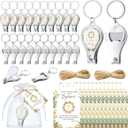 Vesici 50 Sets Baptism Party Favors for Guests Bottle Opener Keychains with Nail Clippers Gift Cards for Christening Souvenirs
