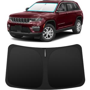 INSAUTO Custom Fit Windshield Sun Shade Accessories for Jeep Grand Cherokee/Grand Cherokee L 2011-2026, Foldable Front Window Sunshade, UV & Heat Reflector, Keeps Interior Cool, Includes Storage Bag