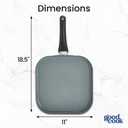 GoodCook Everyday Griddle Pan Ceramic Nonstick Aluminum Construction for Even Heating Non-Toxic PTFE & PFOA Free, 11-Inch, Black