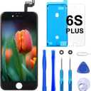 Brinonac Screen Replacement for iPhone 6s Plus 5.5 inch LCD Digitizer Touch Screen LCD Replacement Screen Frame Assembly Full Set with Tools and Screen Protector (Black)