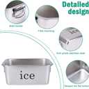 14L Ice Bucket for Freezer,Stainless Steel Ice Cube Bin with Handle,Large Capacity Ice Container Champagne Bucket Carry Drink Storage Cooler,Halloween Ice Buckets for Parties