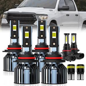For 2016-2018 Dodge Ram with projector 1500 2500 3500 light Bulbs, 9005 High Beam 9005 Low Beam 9145 Fog Light License Plate Lights Combo, 8PCS
