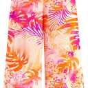 PRETTYGARDEN Women's 2025 Summer Flowy Wide Leg Palazzo Pants Dressy Casual Elastic High Waisted Pockets Boho Beach Trousers (Floral White Multicolored,Small) (S)