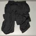 Pants Women Elastic Drawstring Waisted Palazzo Cropped Trousers Baggy Slacks with Pockets, Black , L