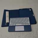 Harvopu Compatible for iPad 11th 10th Generation Case with Keyboard, Folio Cover with Pencil Holder, Multi-Touch Trackpad, 7 Color Backlit, Detachable Keyboard for iPad (A16) 11th/10th Gen (Navy Blue)