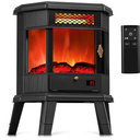 Electric Fireplace Heater 22 in Freestanding Fireplace Stove Infrared Fireplace RealSmart with 3D Flame Effect Remote Control, Timer, Overheating Protection Heater for Indoor Use Black
