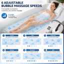 Bubble Bath Mat for Bathtub Spa, Full Body Hydrotherapy Massager with 6 Bubble Speeds & 6-Color LED Lights, Non-Slip Suction Cups, Remote Control & Inflatable Bath Pillow for Stress Relief, 48.8" x 16.1"