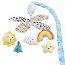 The Peanutshell Crib Mobile for Boys or Girls - Musical Baby Crib Mobile with 12 Lullabies, Blue Look Up Rainbow Nursery Decor