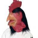 Rooster Animal Head Mask For Halloweem Costume Cosplay, Latex Funny Mask for Kids and Adult (Black)