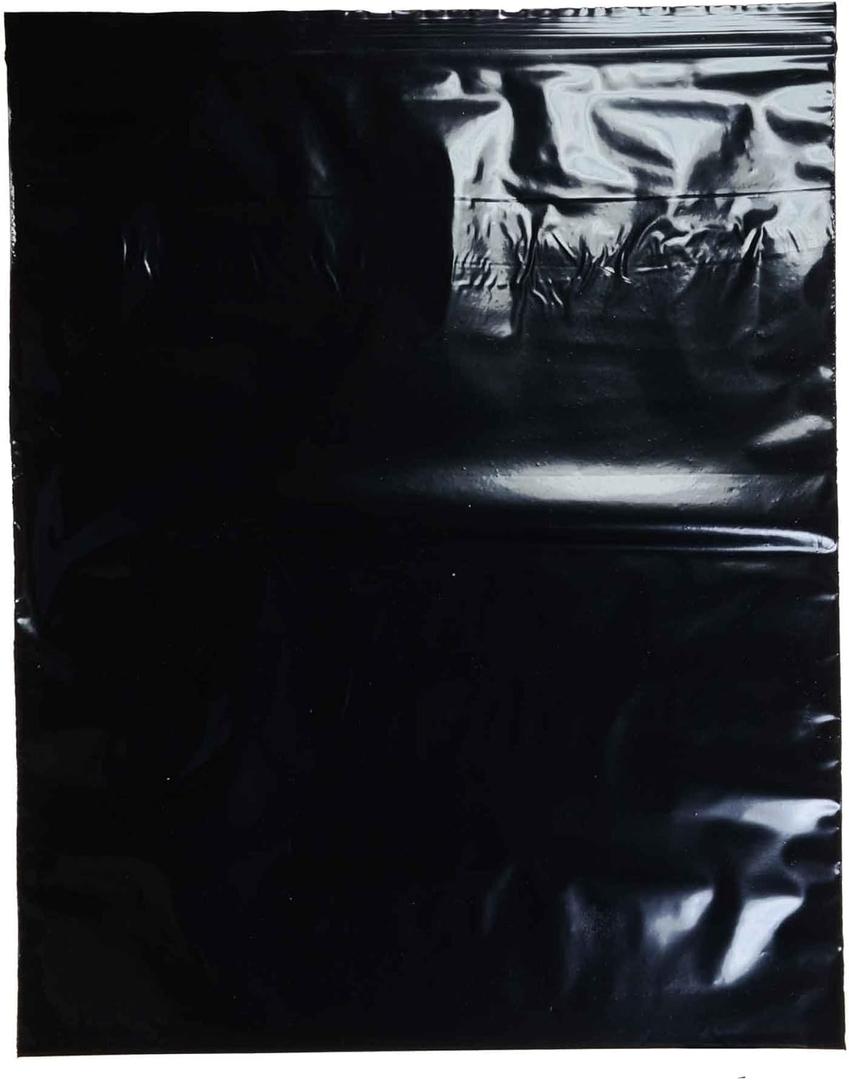 uGems 10" x 12" Black 100 Resealable Zipper Plastic Bags for Industrial Use, Tools, Crafts, Office Supplies, and Small Parts Storage, Durable 2 Mil Thickness, Pack of 100