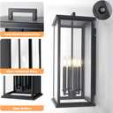 Dusk To Dawn Extra Large Outdoor Wall Lantern-4 Light,Outdoor Wall Light Fixtures For Patio, Porch,Black Exterior Wall Sconce,Waterproof Outside Garage Lights,E12 Base,1 Pack,24"H*10.2"L*9.8"W
