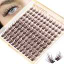 Winifred Brown Lash Clusters Natural Cluster Eyelash Extensions Wispy Eyelash Clusters Manga Anime Lash Extension 16mm Dark Brown Individual Lashes