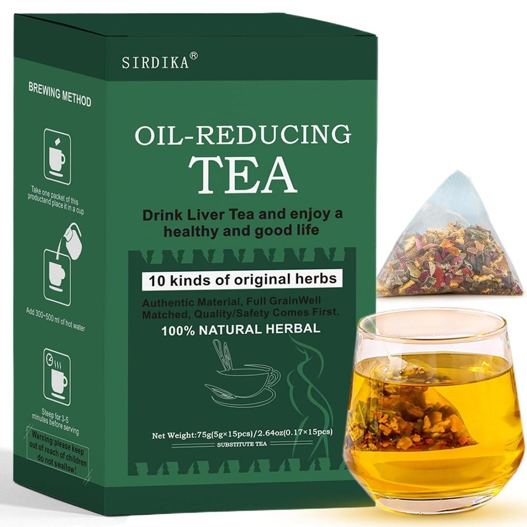 Oil Flush Tea - 10 Herbal with Excellent Formula, Oil Cleansing Tea for Liver, Chinese Herbal Teas, 15 TeaBags (1 Box(15pcs)), BBD: 04-07-26