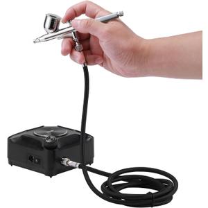 Powerful 40PSI Adjustable Output Airbrush Kit,Auto Stop Dual Action Airbrush,Multi-Function Air Brush Compressor Set for Painting Nails Makeup DIY